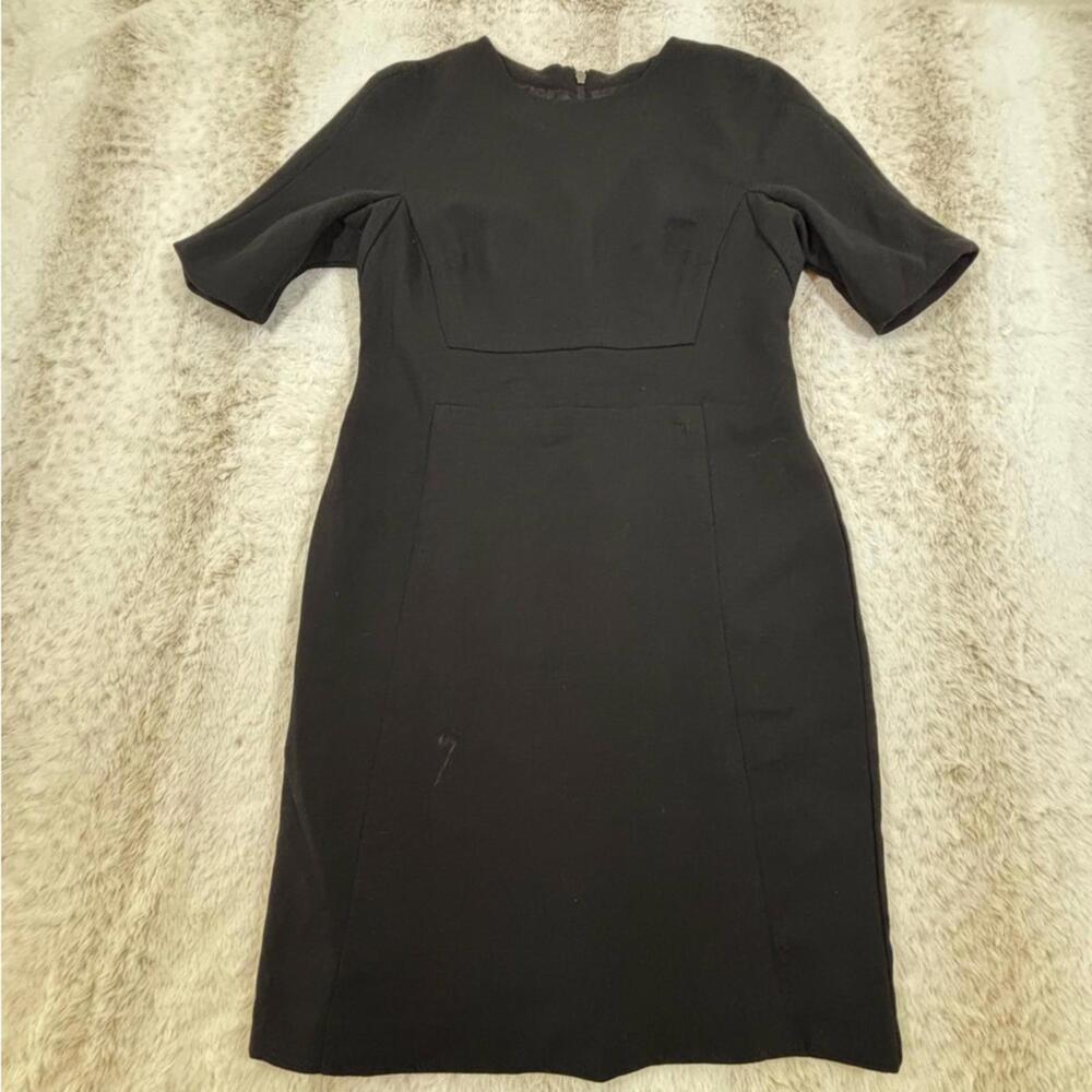 Michael Michael Kors Black Sheath Dress Size 6 Short Sleeve Exposed Zip